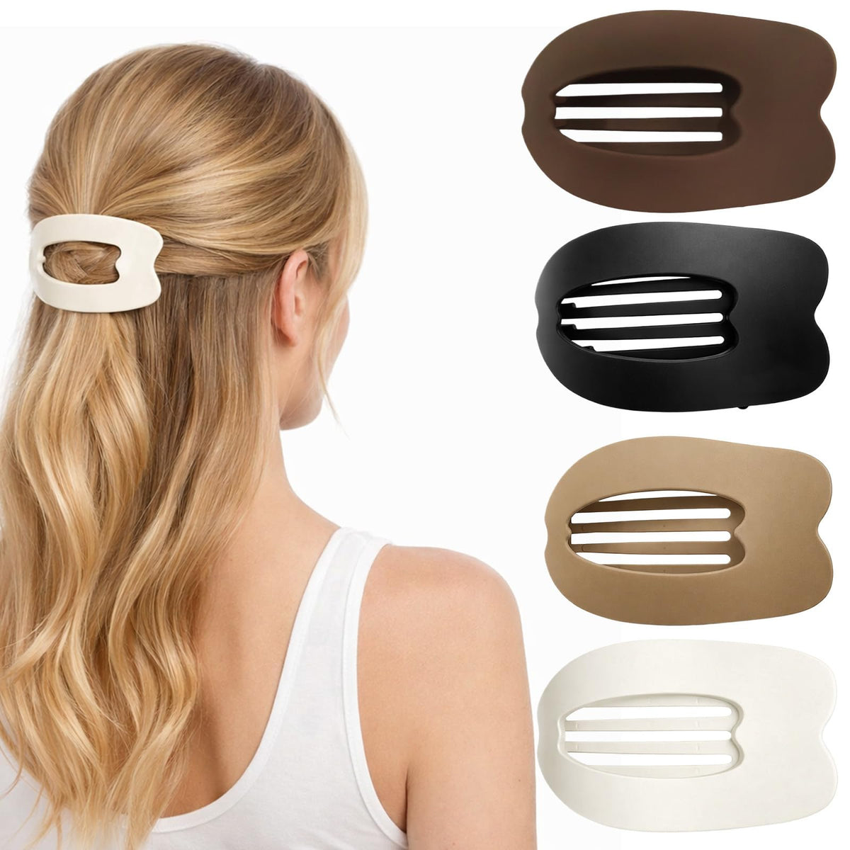 Duckbill hair clips in leopard print, front view