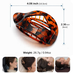 Duckbill hair clips in tortoise colour, side view