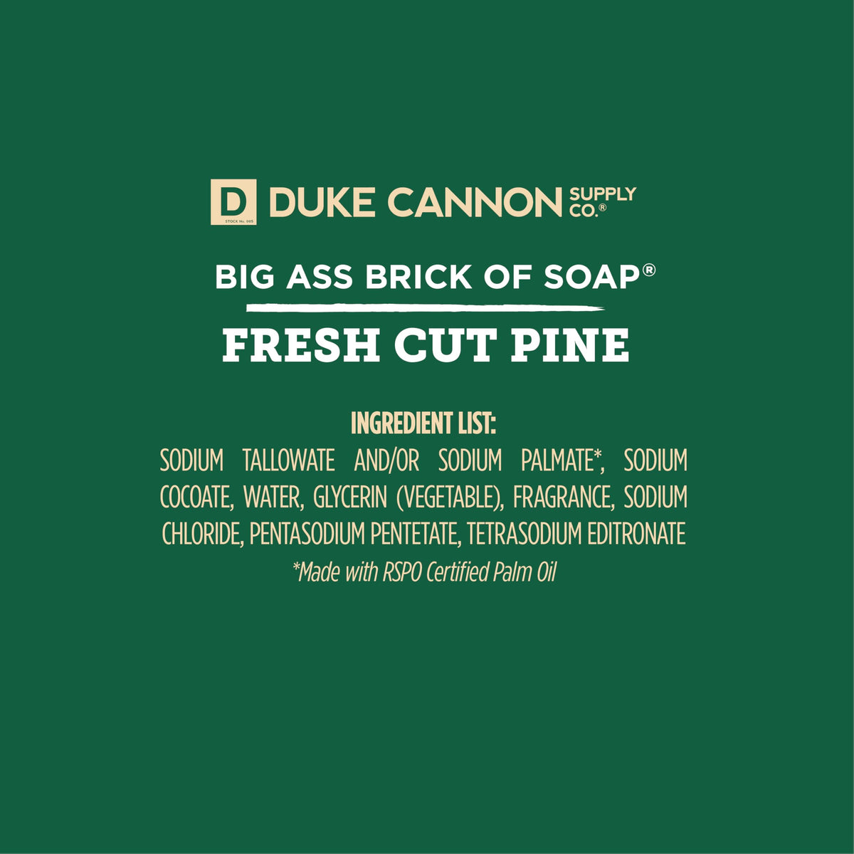 Duke Cannon Big Brick of Soap Fresh Cut Pine on a bathroom counter