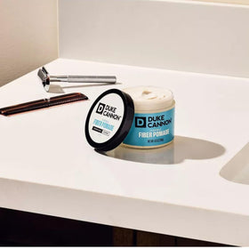 Duke Cannon Flexible Fiber Pomade packaging
