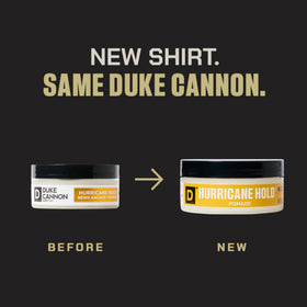 Duke Cannon Hurricane Hold Pomade 2 oz with lid off