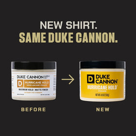 Duke Cannon Hurricane Hold Pomade application on hair
