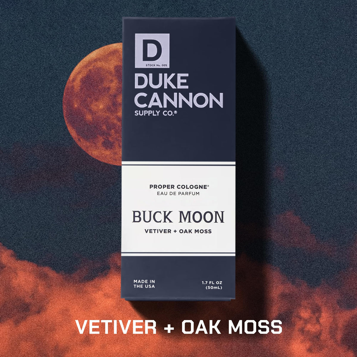 Duke Cannon Proper Cologne Buck Moon bottle with label
