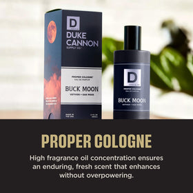Duke Cannon Proper Cologne Buck Moon in lifestyle setting