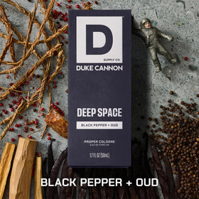 Duke Cannon Proper Cologne Deep Space sleek glass bottle