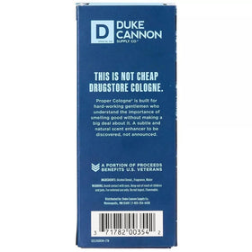 Duke Cannon Proper Cologne Huron close-up of the bottle and cap