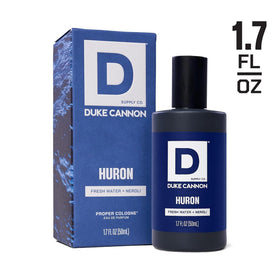 Duke Cannon Proper Cologne Huron lifestyle shot near a freshwater lake