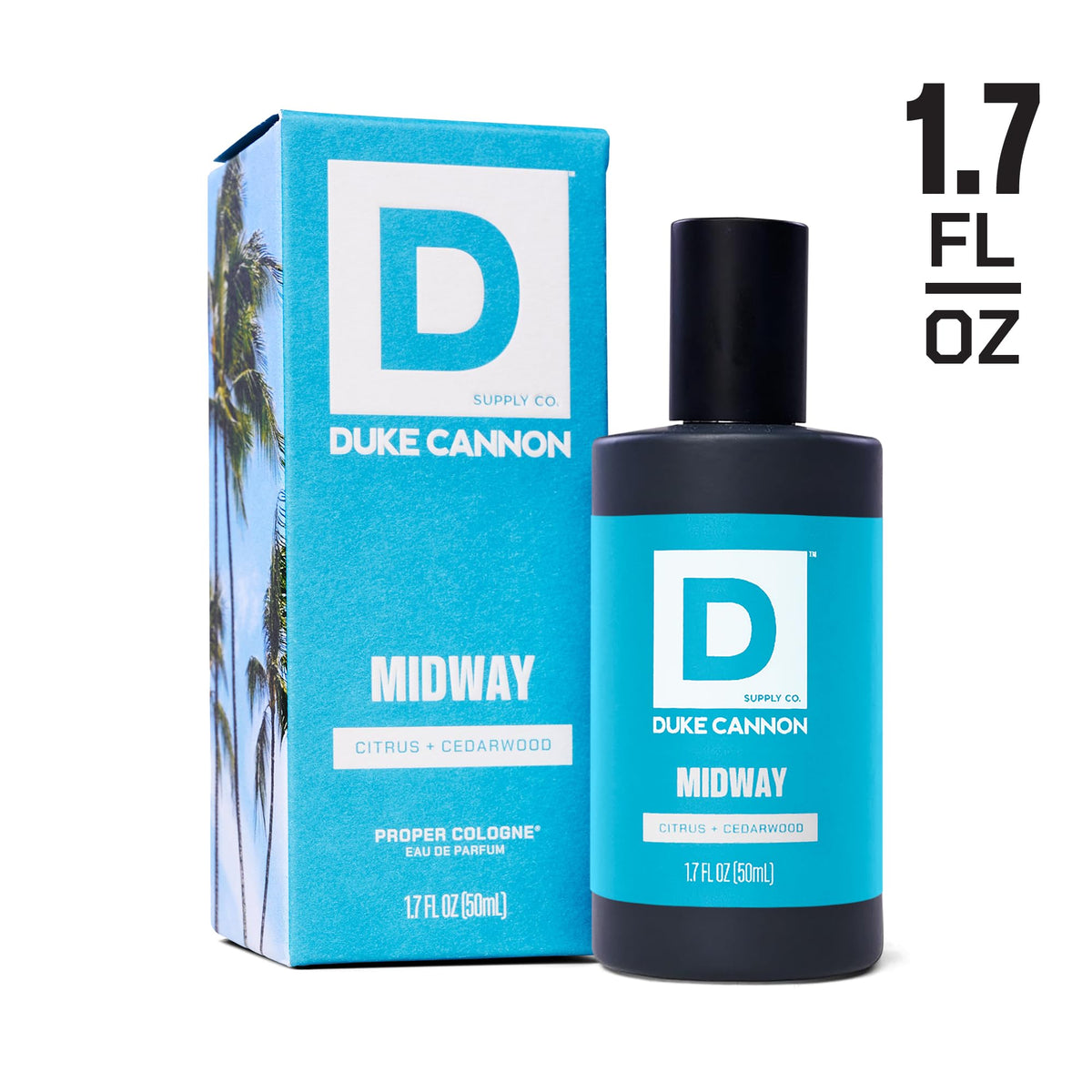 Duke Cannon Proper Cologne Midway with other grooming products