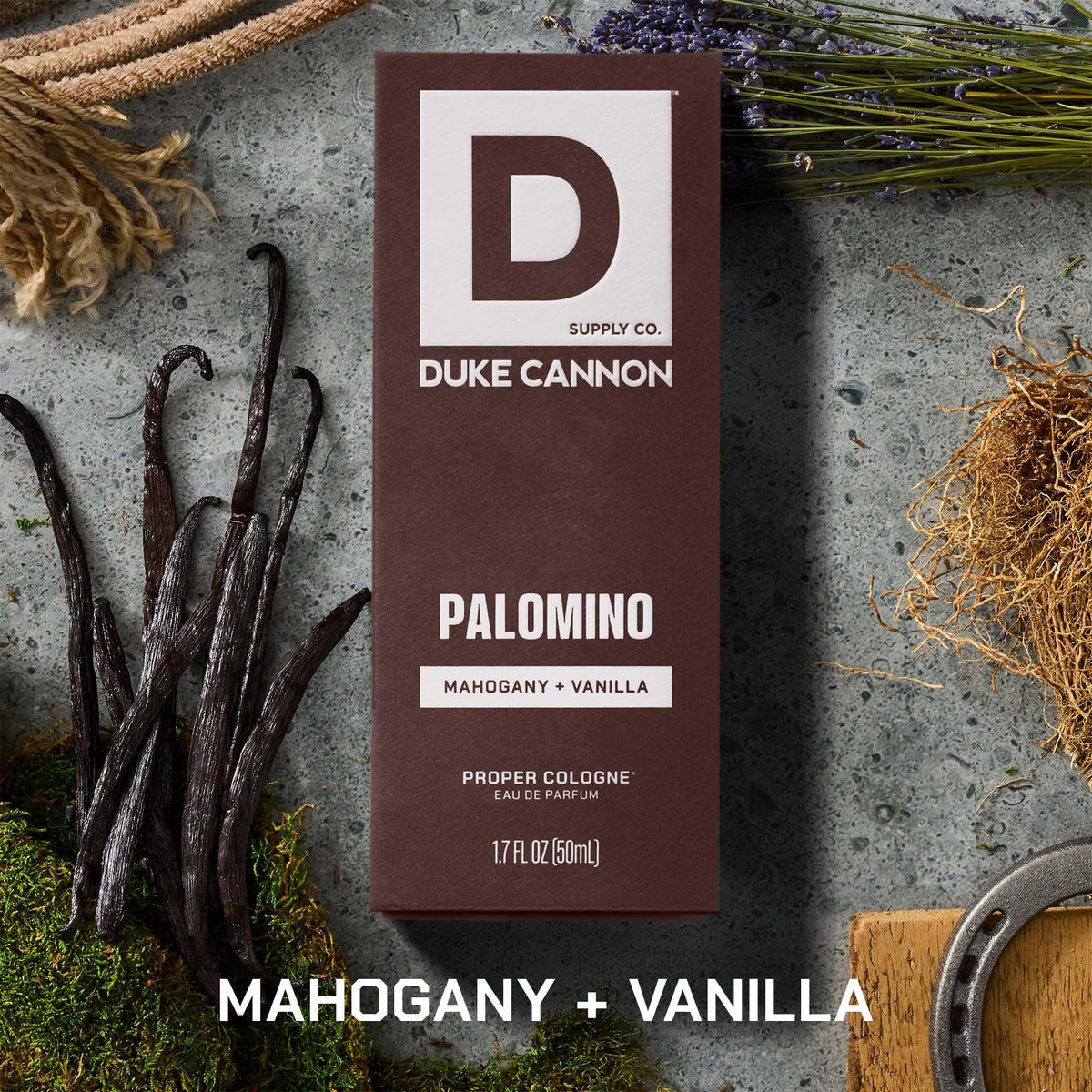 Duke Cannon Proper Cologne Palomino bottle with cap