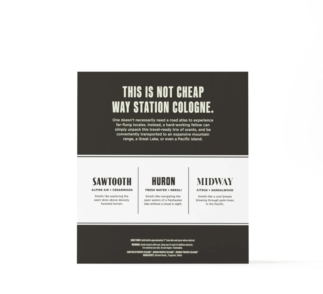 Duke Cannon Proper Cologne Sampler packaging