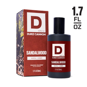 Duke Cannon Proper Cologne Sandalwood with grooming products