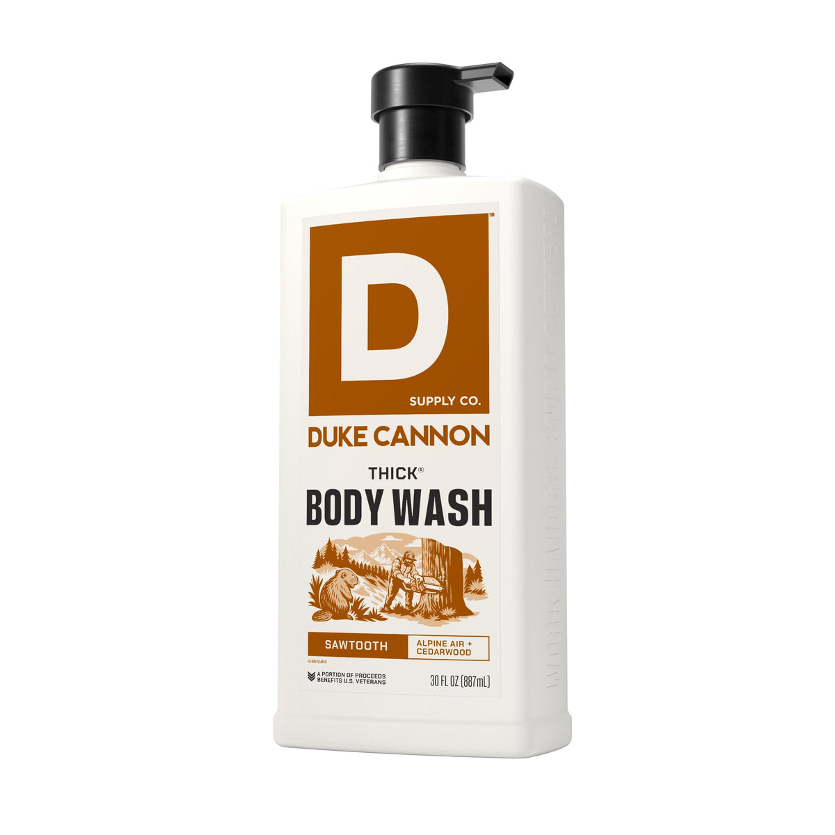 Duke Cannon Sawtooth Body Wash 30 oz side view