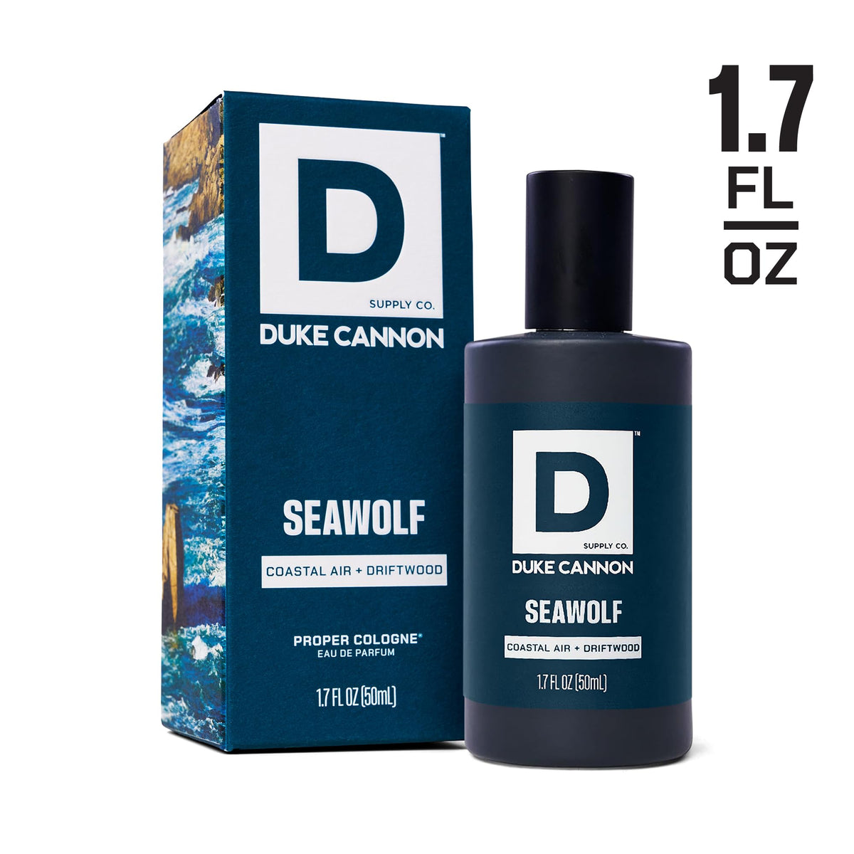 Duke Cannon Seawolf cologne packaging