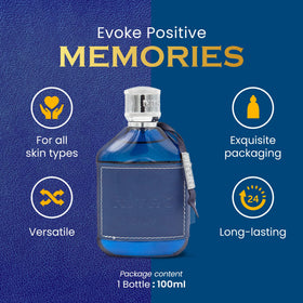 Dumont Nitro Blue Eau De Parfum packaging showing details