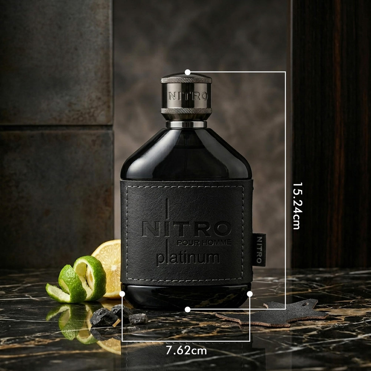 Dumont Nitro Platinum Eau De Parfum bottle side view