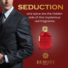 Dumont Nitro Red Eau De Parfum bottle close-up
