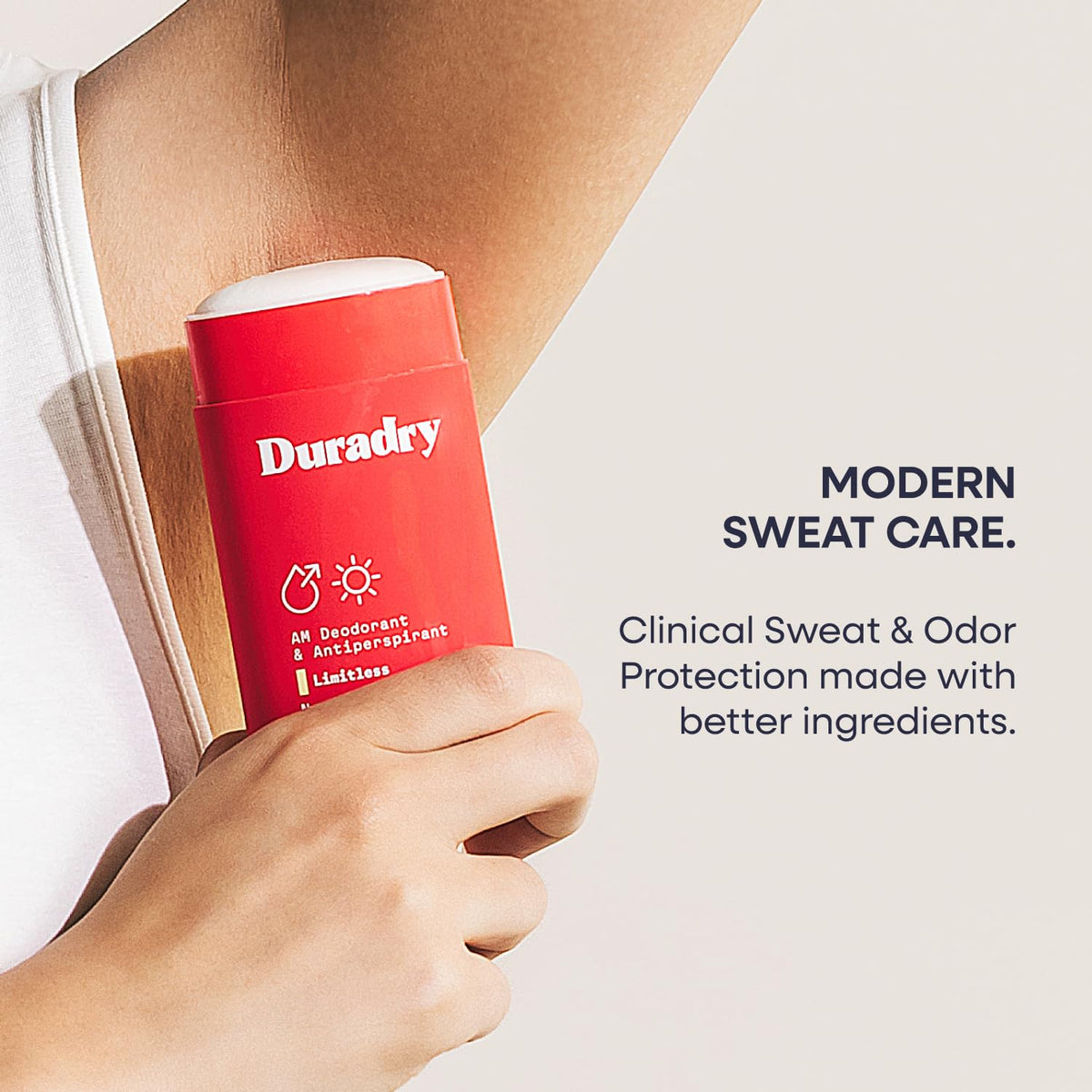 Duradry Clinical Sweat Control Stick showing smooth application