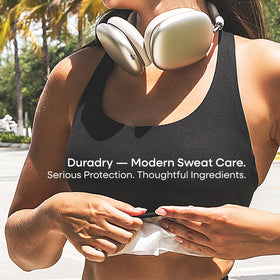 Duradry Sweat Control Body Wipes held in hand