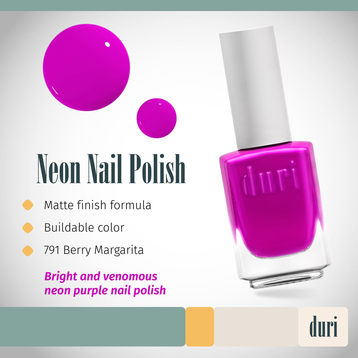 duri Berry Margarita Neon Purple Nail Polish bottle packaging