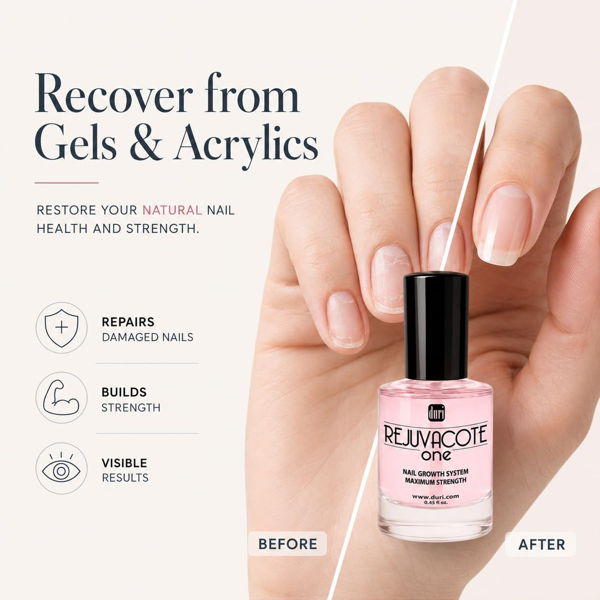 duri Rejuvacote 1 Nail Growth System bottle with applicator