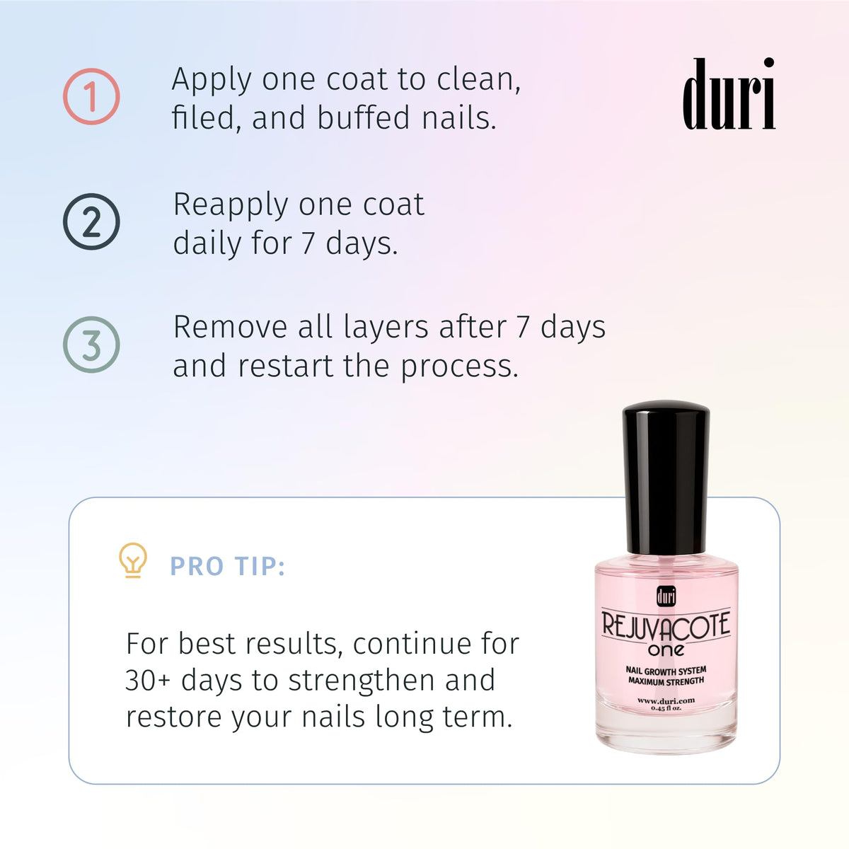 duri Rejuvacote 1 Nail Strengthener usage instructions