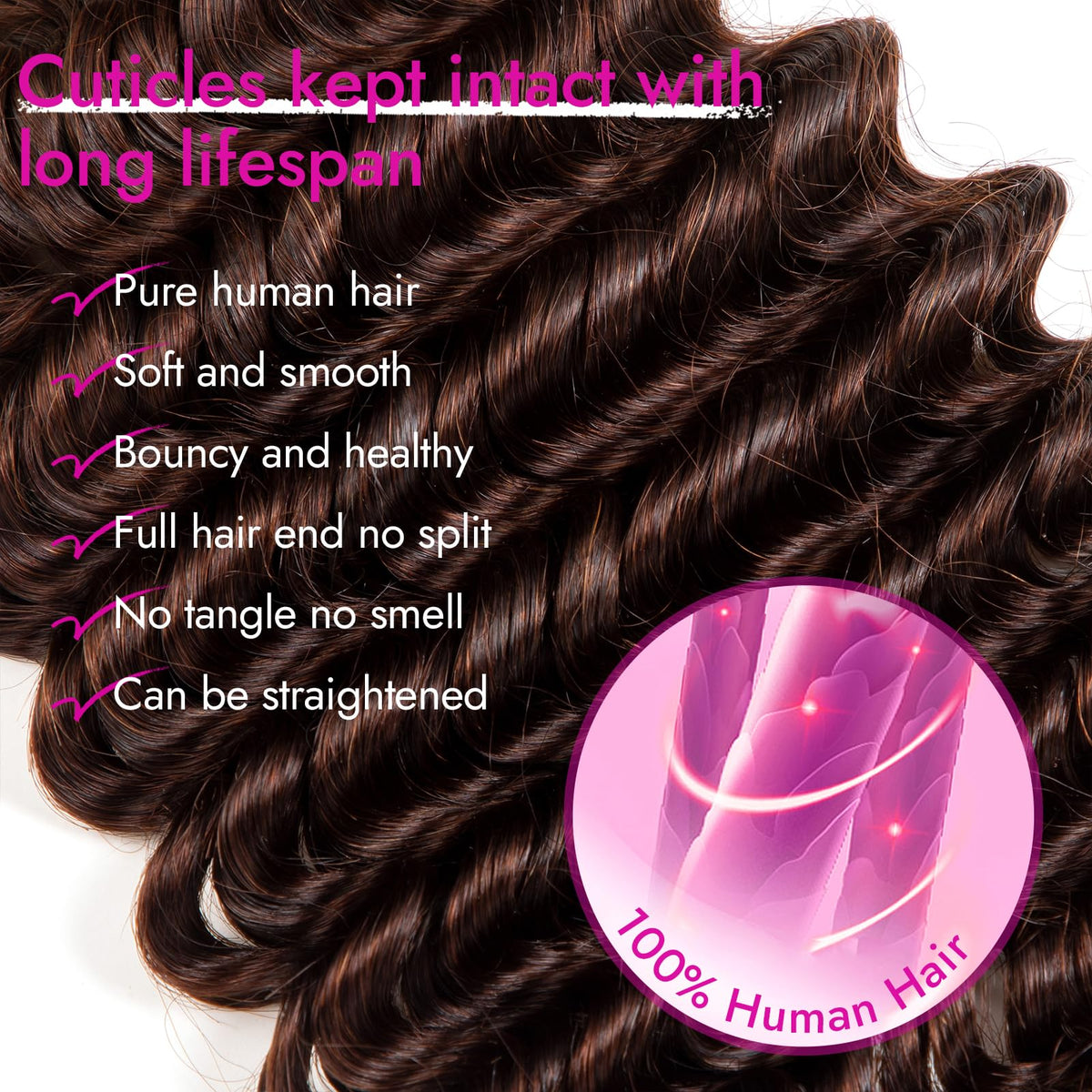 DUZIKAI braiding hair in dark brown colour