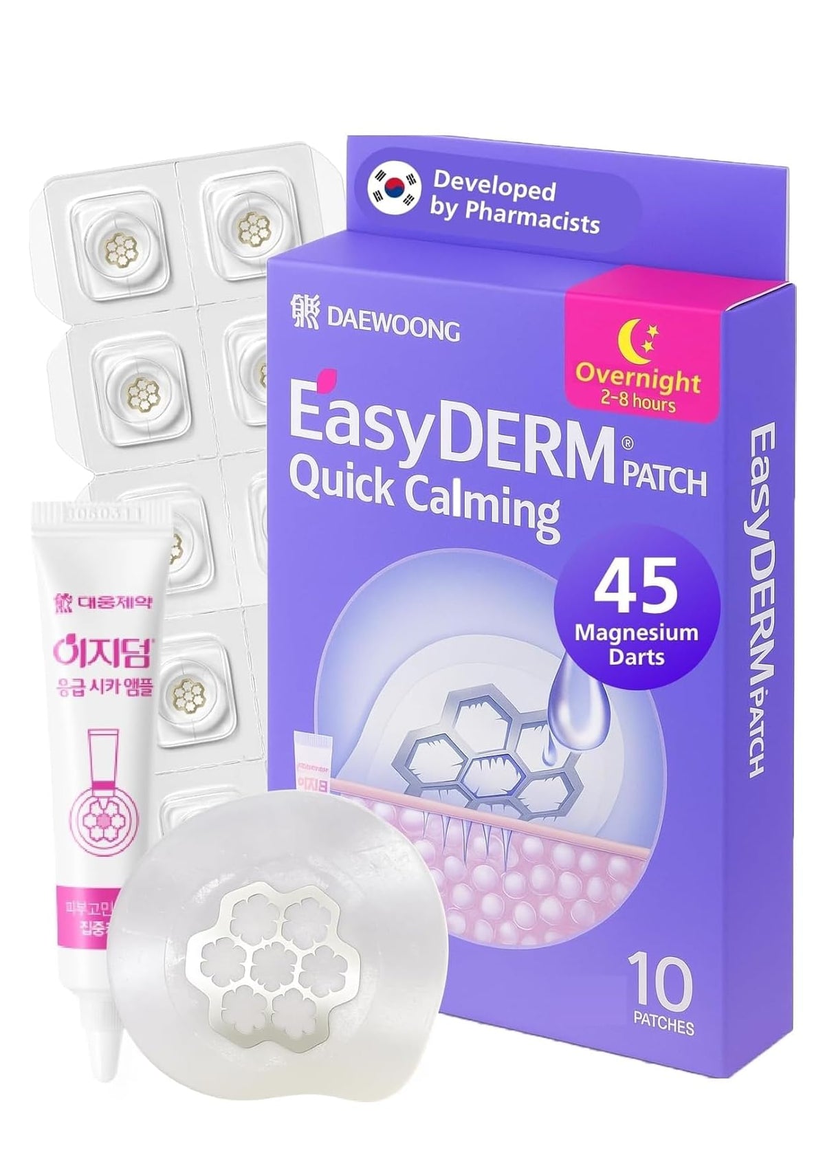 DWEasyDerm Quick Microdart Pimple Patch front view with packaging