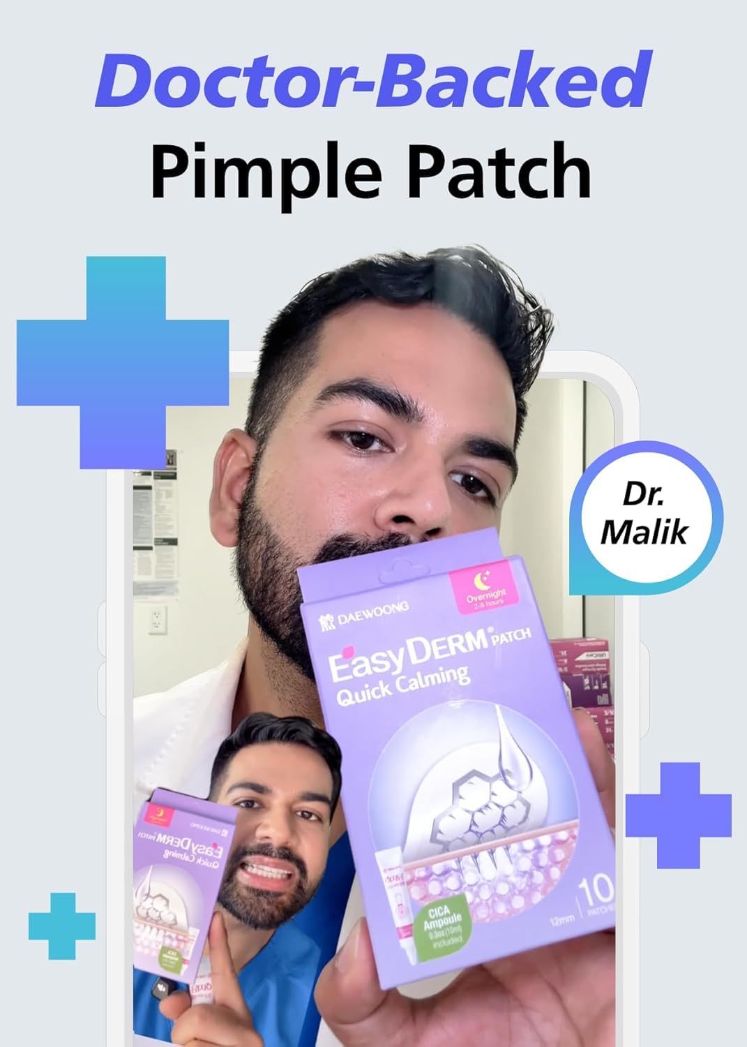 DWEasyDerm Quick Microdart Pimple Patch in lifestyle setting