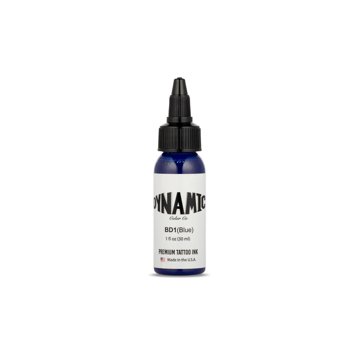 Dynamic Color Blue Tattoo Ink 1 oz bottle front view