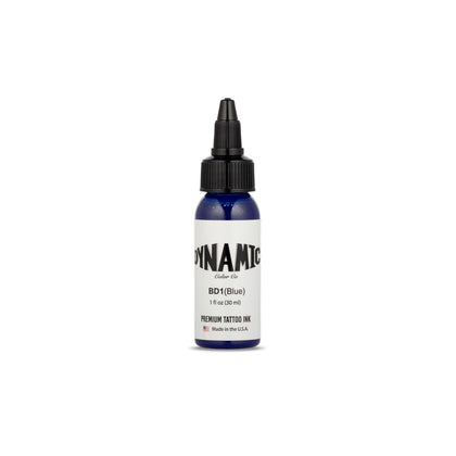 Dynamic Color Blue Tattoo Ink 1 oz bottle front view