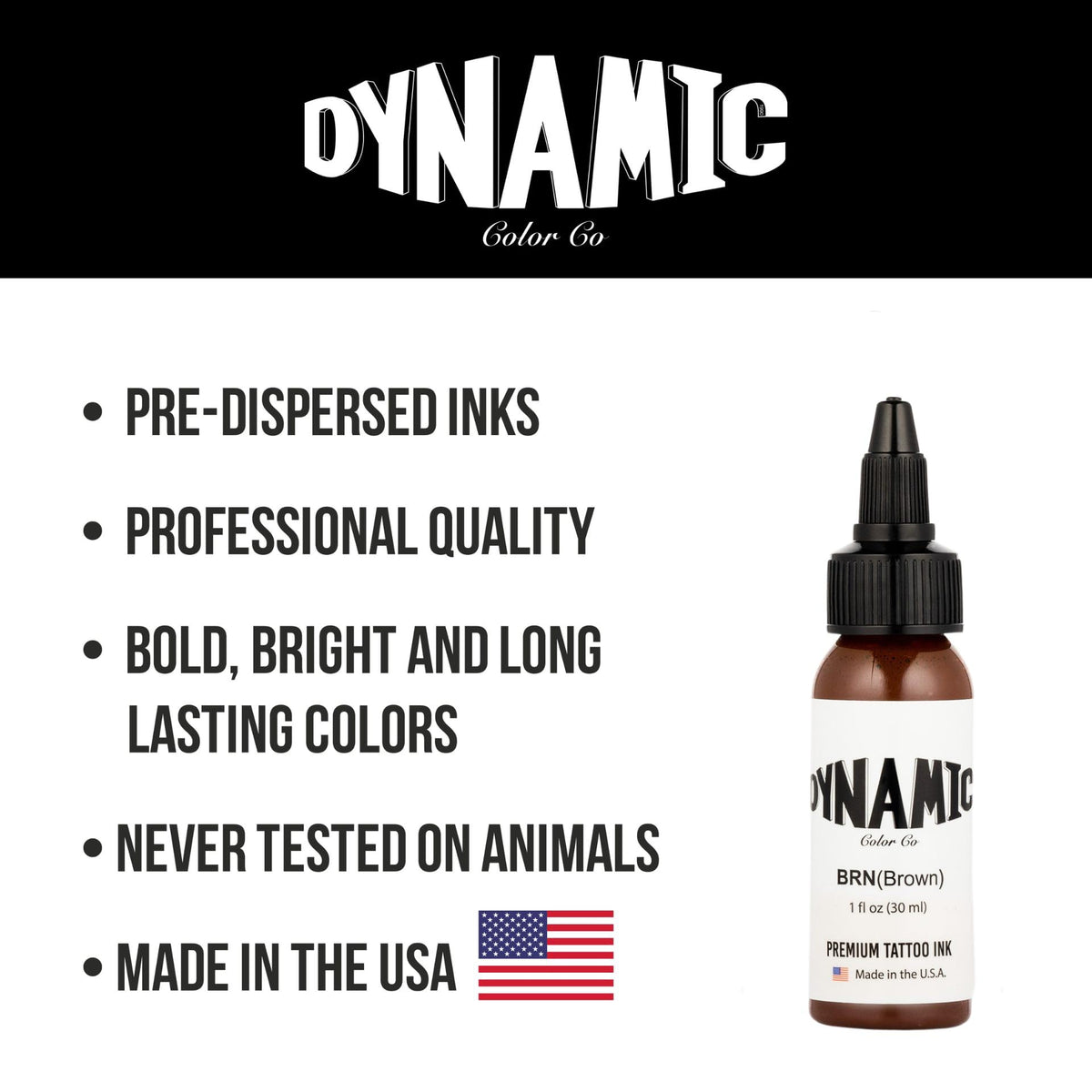 Dynamic Color Brown Tattoo Ink with tattoo supplies