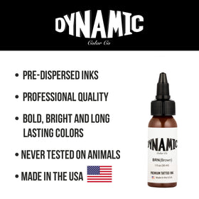 Dynamic Color Brown Tattoo Ink with tattoo supplies