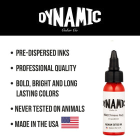Dynamic Color Co Chinese Red Tattoo Ink packaging details