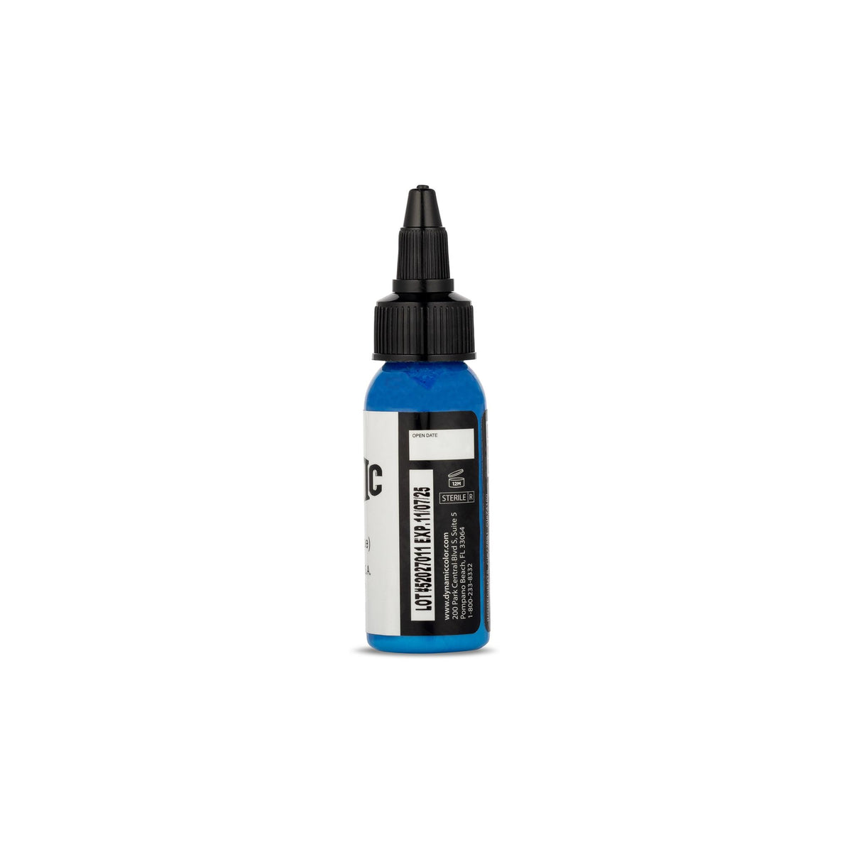 Dynamic Color Co Electric Blue Tattoo Ink 1 oz bottle back view