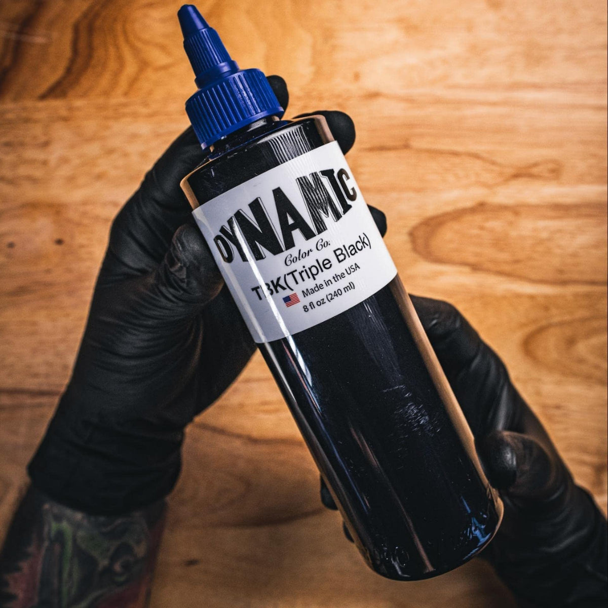 Dynamic Color Co Triple Black Ink Bottle 8oz with tattoo supplies