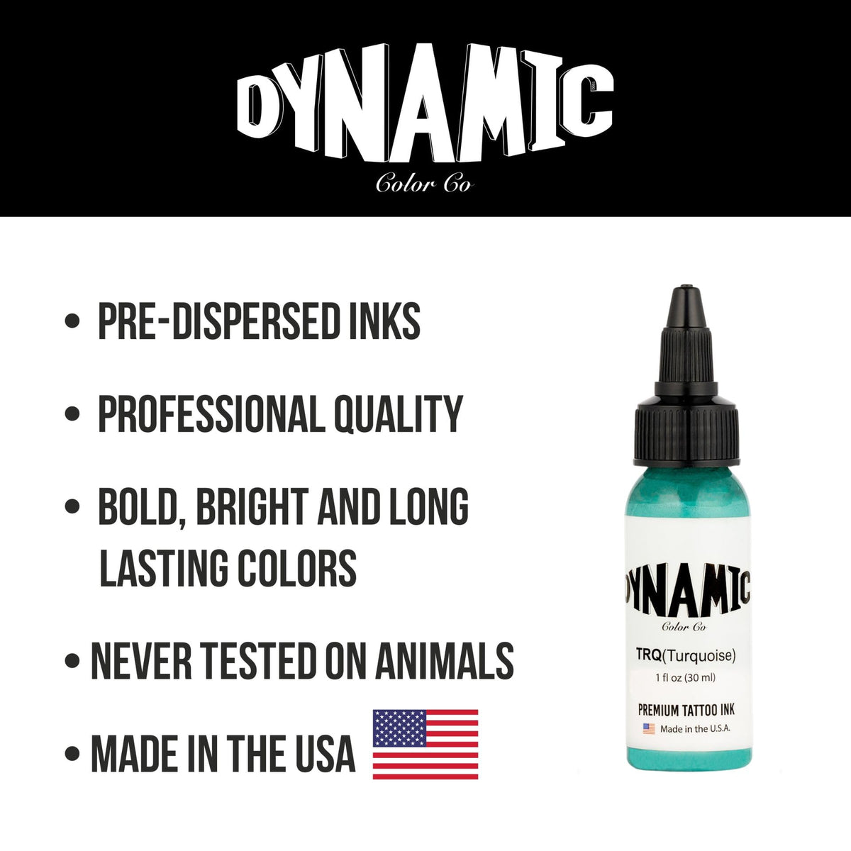 Dynamic Color Co Turquoise Tattoo Ink 1 oz with tattoo supplies