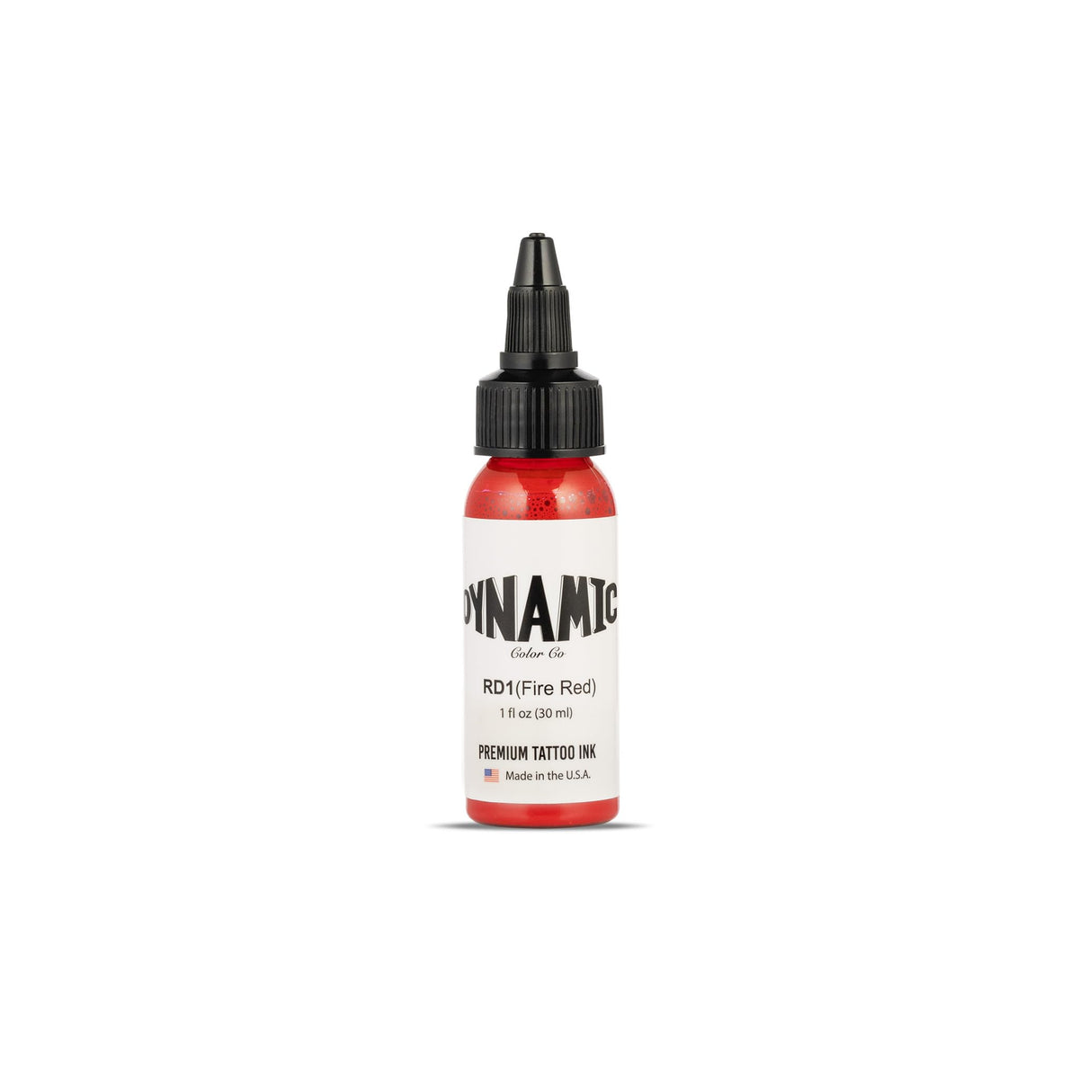 Dynamic Color Fire Red Tattoo Ink 1 oz bottle front view