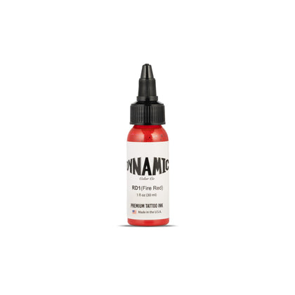 Dynamic Color Fire Red Tattoo Ink 1 oz bottle front view