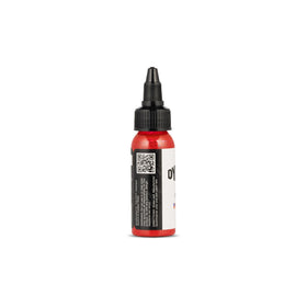 Dynamic Color Fire Red Tattoo Ink 1 oz bottle side view