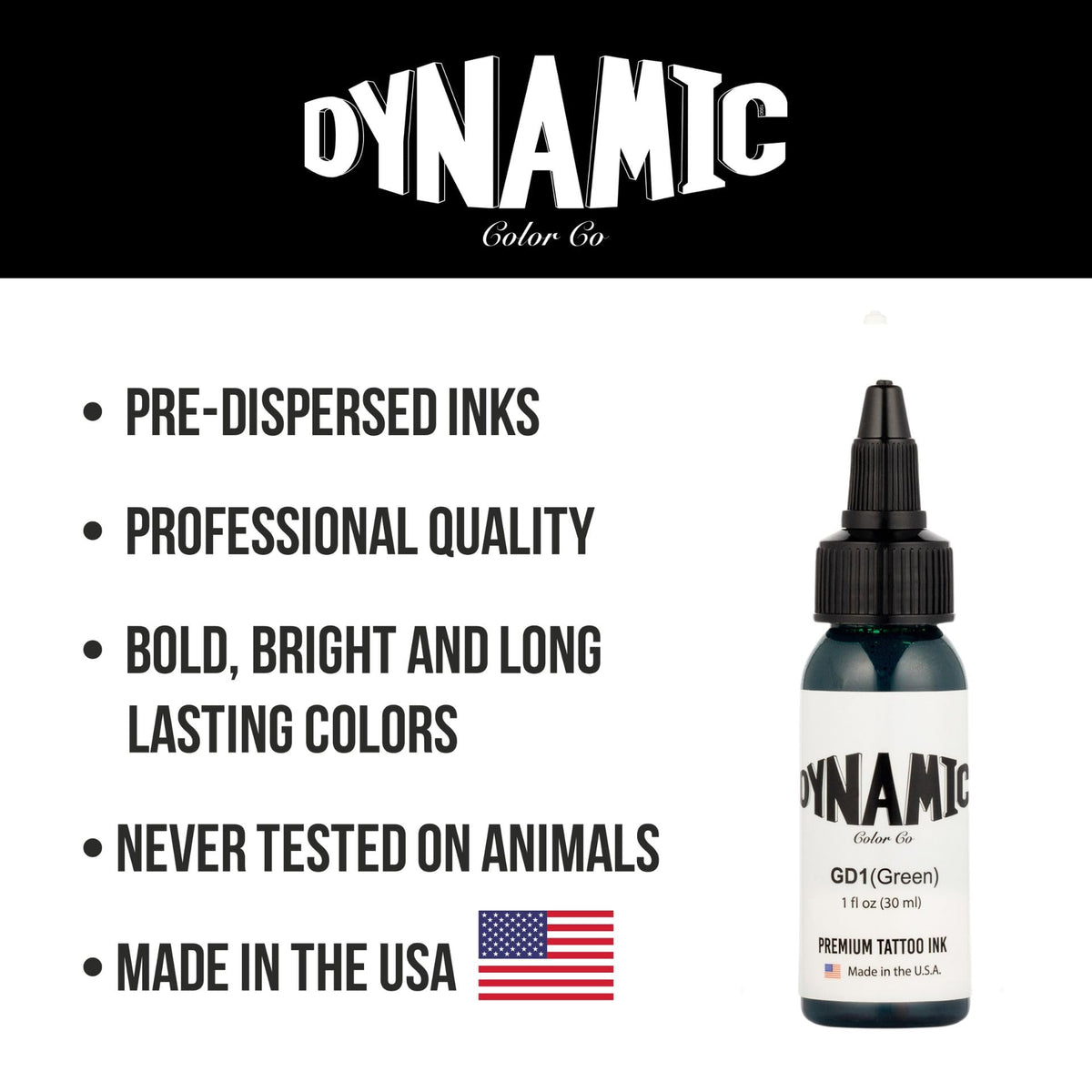 Dynamic Color Green Tattoo Ink showing smooth flow consistency
