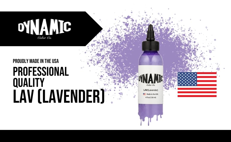 Dynamic Color Lavender Tattoo Ink 1 oz with needle and tattoo supplies