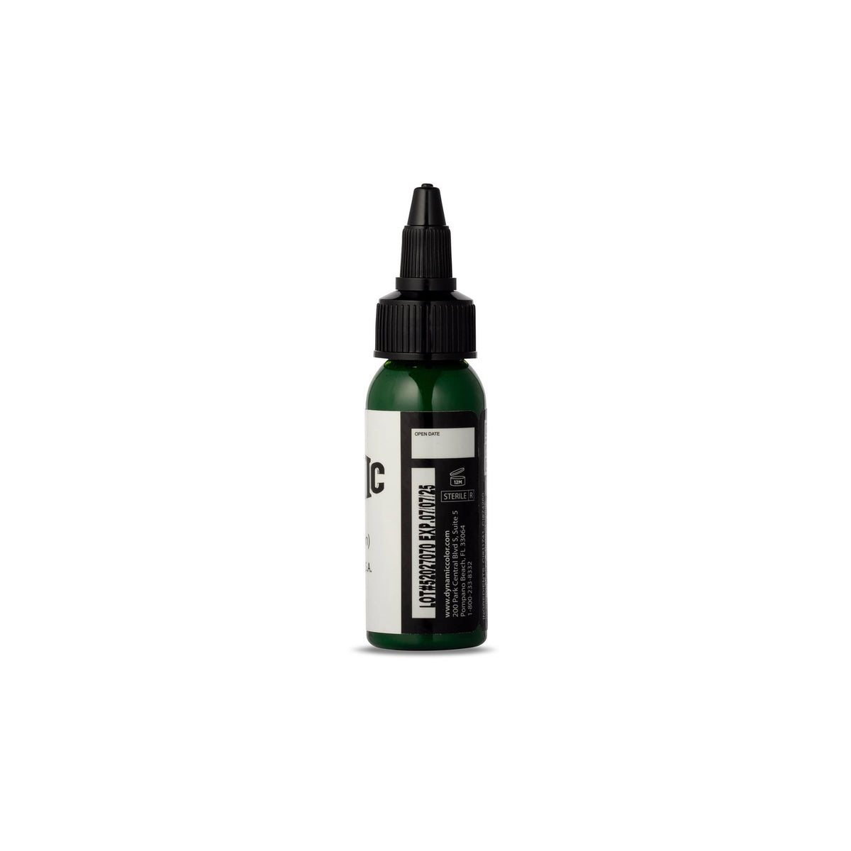 Dynamic Color Leaf Green Tattoo Ink 1 oz bottle side view
