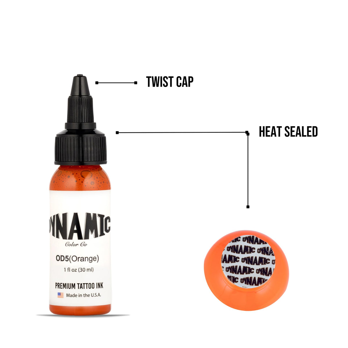 Dynamic Color Tattoo Ink Orange application on skin