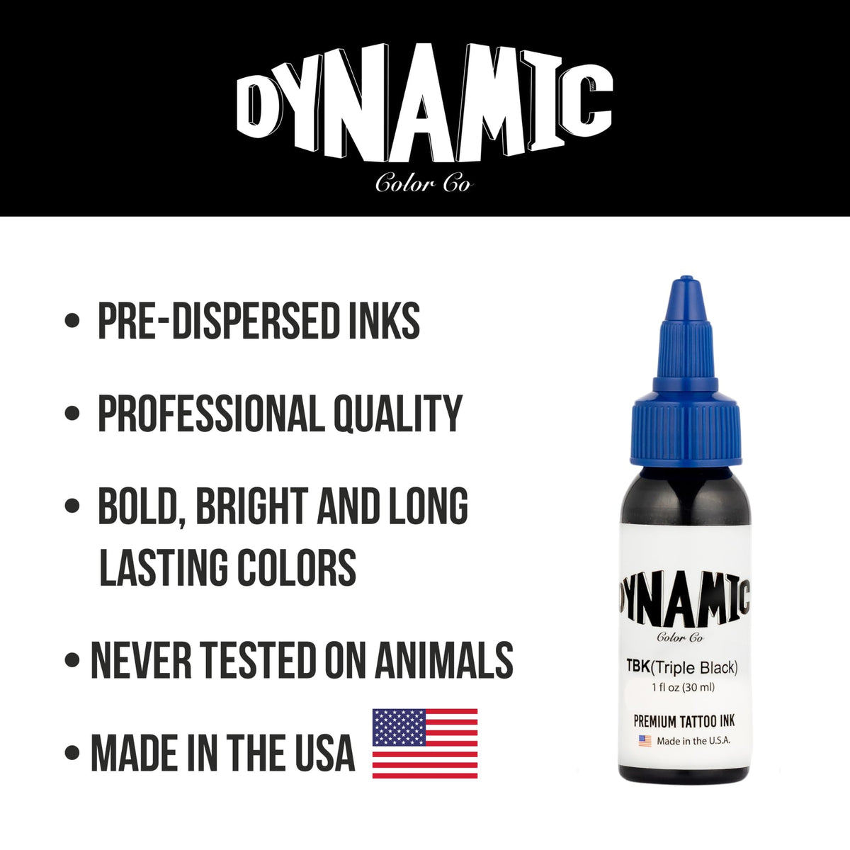 Dynamic Color Triple Black Tattoo Ink packaging details