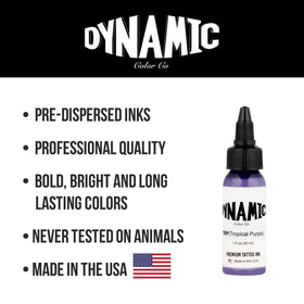 Dynamic Color Tropical Purple Tattoo Ink with needle and tattoo supplies