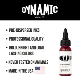 Dynamic Color Wine Red Tattoo Ink with needle setup