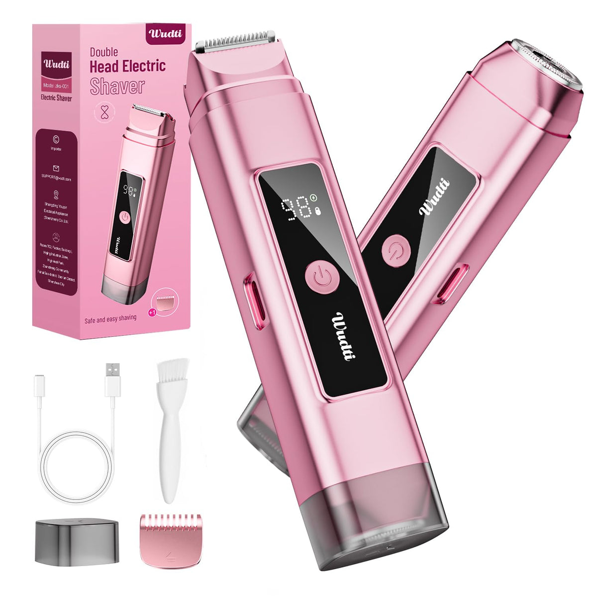 Dynooper Electric Bikini Trimmer front view with dual heads
