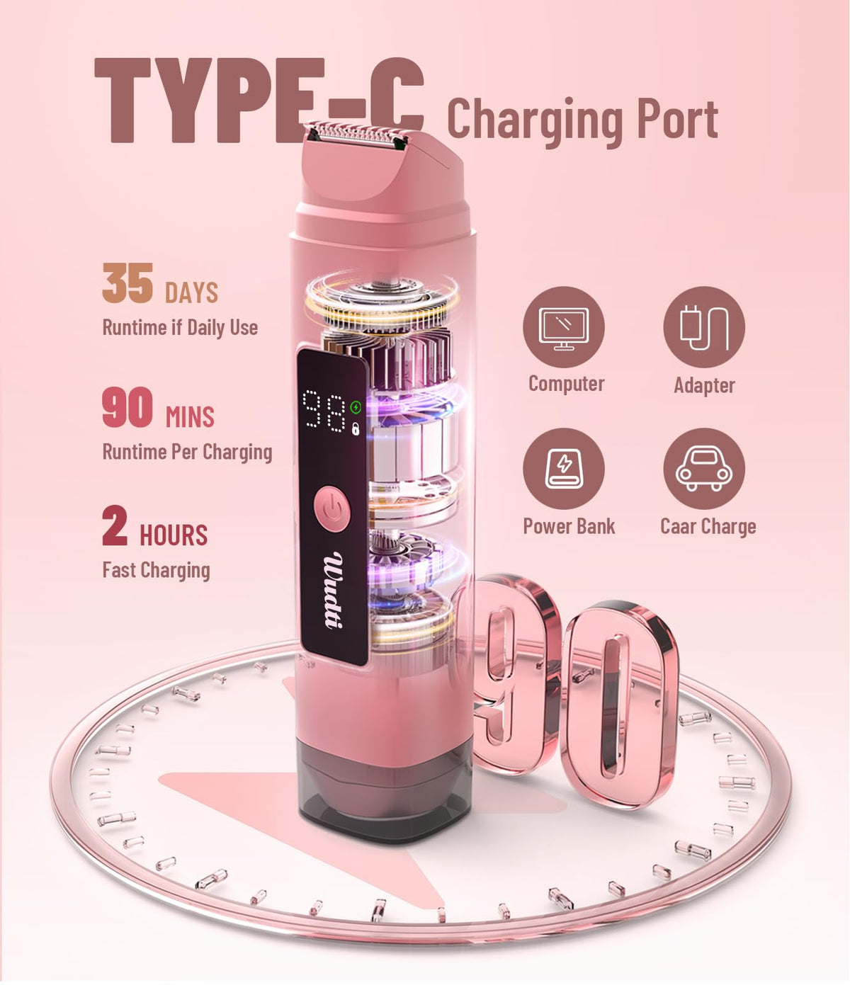 Dynooper Electric Bikini Trimmer in protective storage case