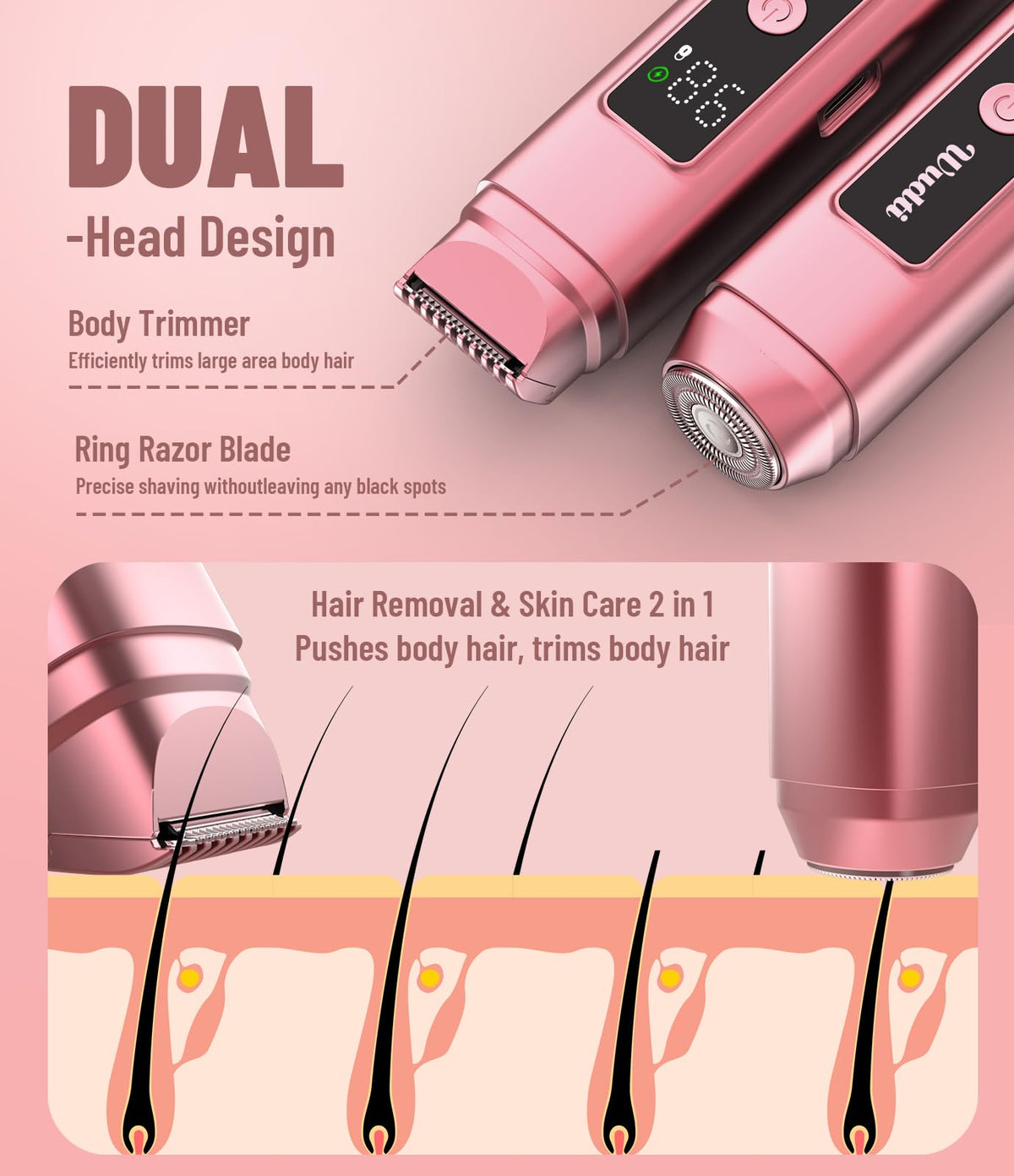 Dynooper Electric Bikini Trimmer with USB charging cable