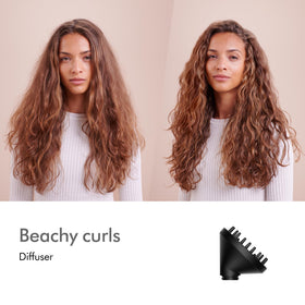 Dyson Airwrap™ Complete Long Diffuse Multi-Styler in use on curly hair